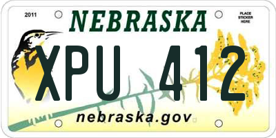 NE license plate XPU412