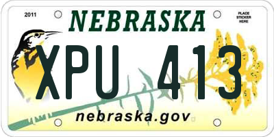 NE license plate XPU413