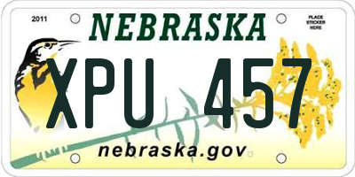 NE license plate XPU457