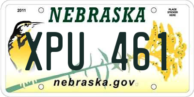 NE license plate XPU461
