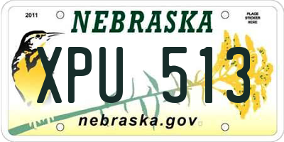 NE license plate XPU513