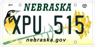 NE license plate XPU515
