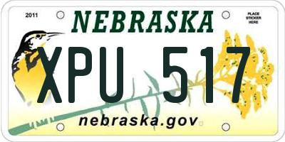 NE license plate XPU517