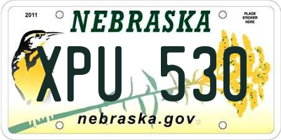 NE license plate XPU530