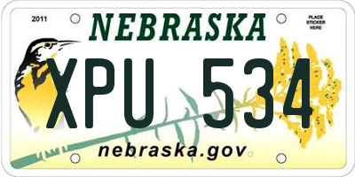 NE license plate XPU534
