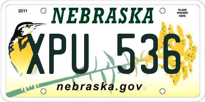 NE license plate XPU536