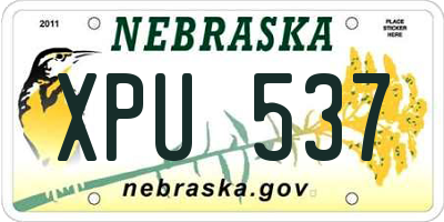 NE license plate XPU537