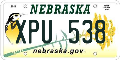 NE license plate XPU538