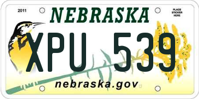 NE license plate XPU539