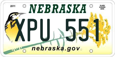 NE license plate XPU551