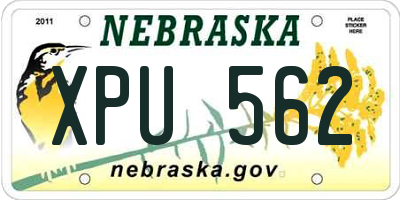 NE license plate XPU562