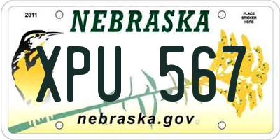 NE license plate XPU567