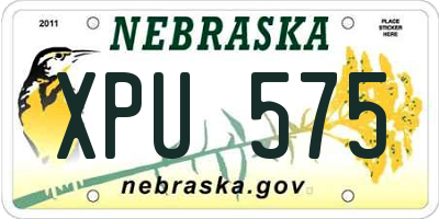 NE license plate XPU575