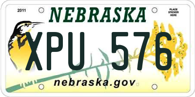 NE license plate XPU576