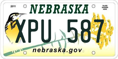 NE license plate XPU587
