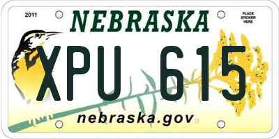 NE license plate XPU615