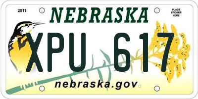 NE license plate XPU617