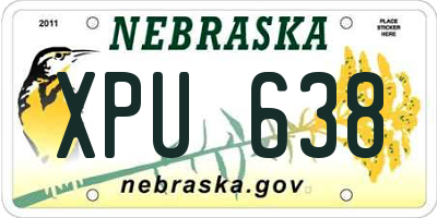 NE license plate XPU638