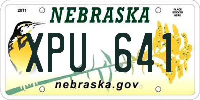NE license plate XPU641