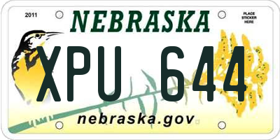 NE license plate XPU644