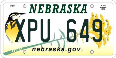 NE license plate XPU649