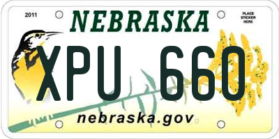 NE license plate XPU660