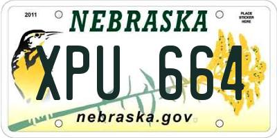 NE license plate XPU664