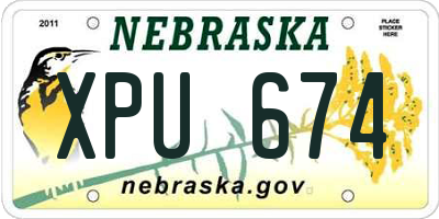 NE license plate XPU674