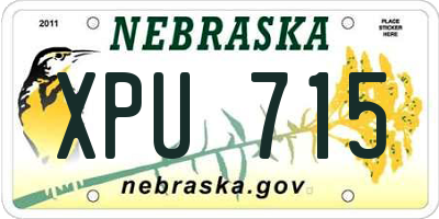 NE license plate XPU715