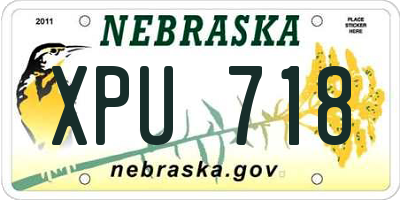 NE license plate XPU718