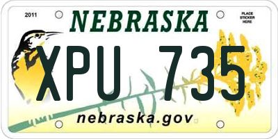 NE license plate XPU735