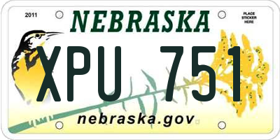 NE license plate XPU751