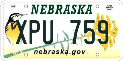NE license plate XPU759