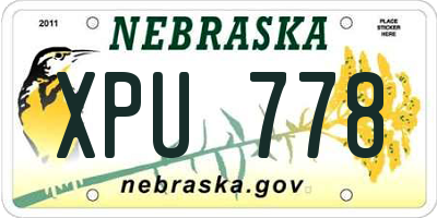 NE license plate XPU778