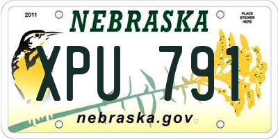 NE license plate XPU791