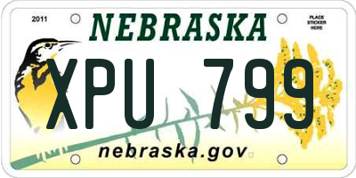 NE license plate XPU799
