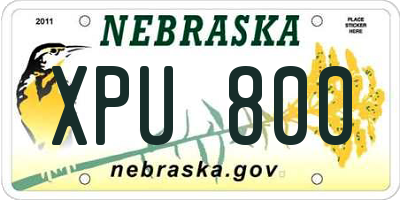 NE license plate XPU800