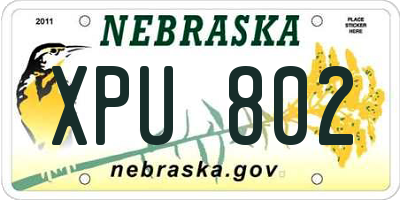NE license plate XPU802