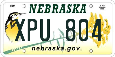 NE license plate XPU804