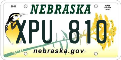 NE license plate XPU810