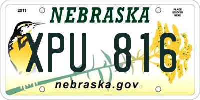 NE license plate XPU816