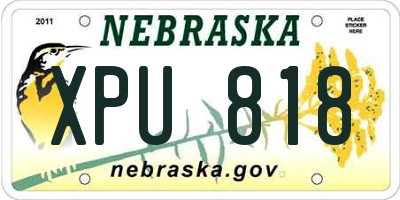 NE license plate XPU818