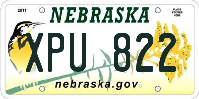 NE license plate XPU822