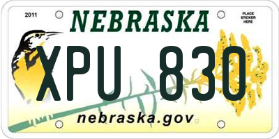 NE license plate XPU830