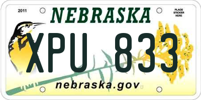NE license plate XPU833