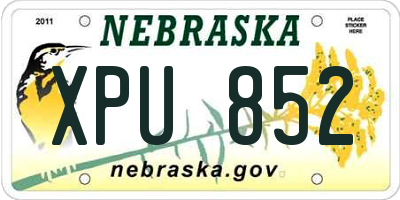 NE license plate XPU852