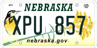 NE license plate XPU857