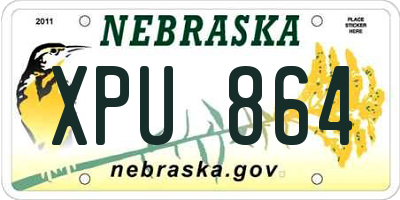 NE license plate XPU864