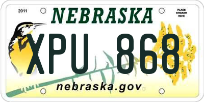 NE license plate XPU868