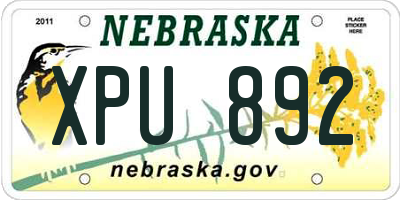 NE license plate XPU892
